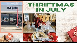 Thriftmas in July: Holiday life thrift store retro vintage table scape