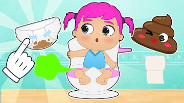 BABIES ALEX AND LILY 💩👶 Learn how to poo at bathroom