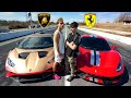 WE RACED FOR $50,000! (Lamborghini Huracan STO vs FERRARI 488 PISTA)