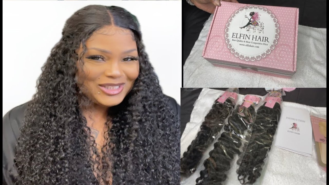 Best Selling 100% Raw Burmese Curly Hair Bundles Ft  ELFIN HAIR