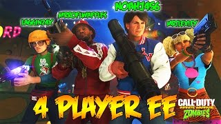 INFINITE WARFARE ZOMBIES - 4 PLAYER EASTER EGG FULL ATTEMPT w/ YOUTUBERS! (IW Zombies)