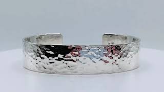Sterling Silver Hammer Forged Half Inch Cuff Bracelet by Klee Angelie Jewelry