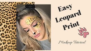 Gold glitter leopard print face paint / makeup tutorial