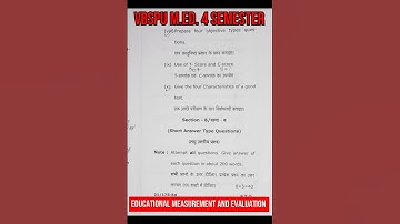 #Shorts//Educational Measurements and Evaluation//M.Ed question paper 🥰🥰ll🙏🙏.