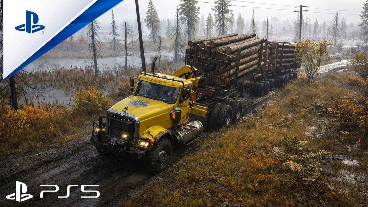 Snowrunner PS5 Gameplay | INTERNATIONAL HX500 - Transporting MEDIUM LOGS to Smithville Dam