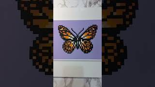 Butterfly pixel art!!🥹🦋 #shorts #pixelart #gouachepainting