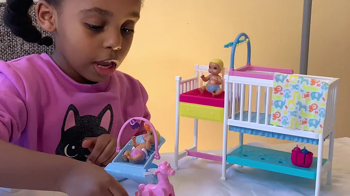 Abigail playing with Barbie and Skipper