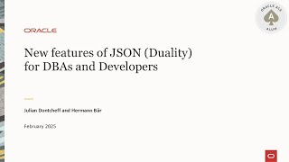 New features of JSON Relational Duality for DBAs and Developers