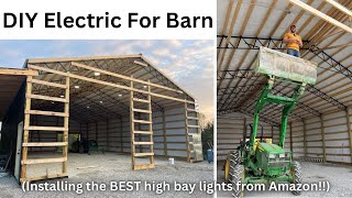 DIY Pole Barn Construction #26: Installing Electric | 200 amp panel, conduit, outlets, lights.