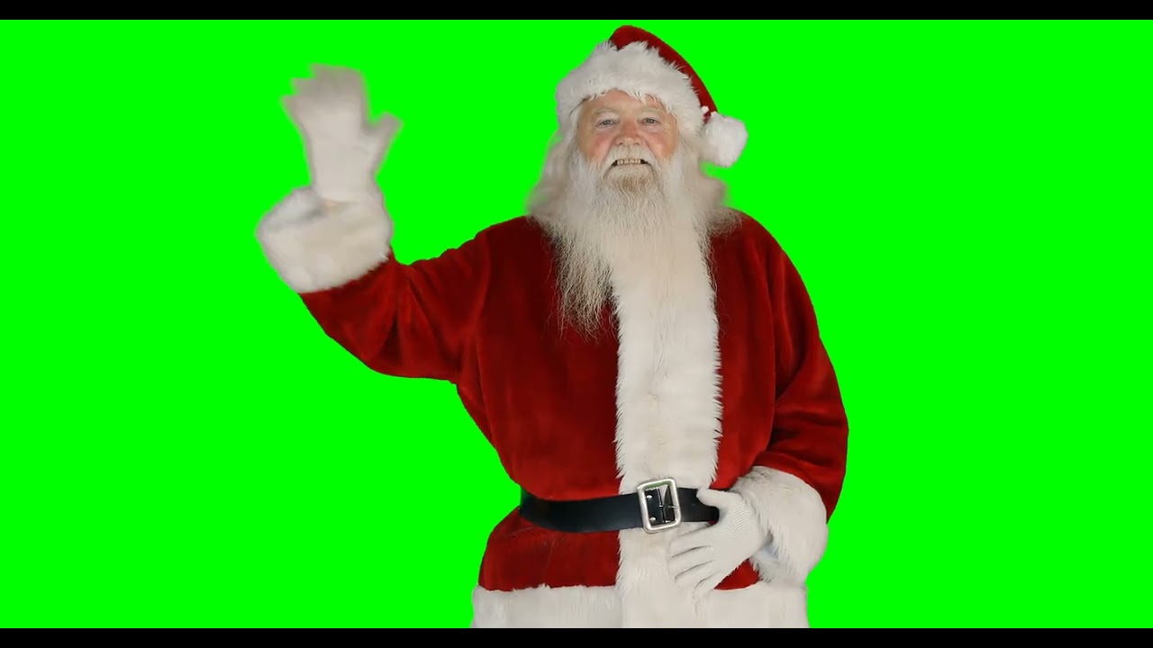 Realistic Santa Claus Waving - Green Screen Hub | High Quality Christmas Asset