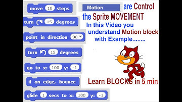 MOTION BLOCK:-INTRODUCTION OF MOTION BLOCK IN SCRATCH WITH IN 5 MIN I HOW control  sprite