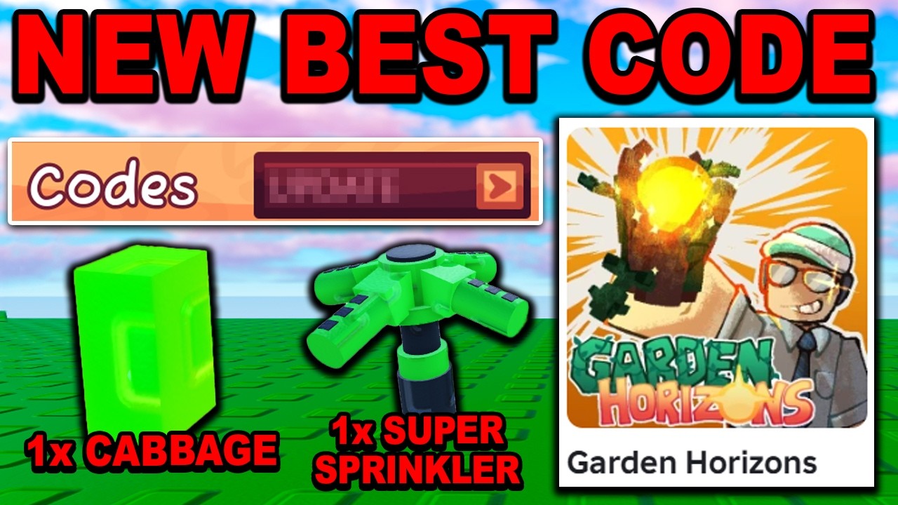 НОВЫЙ ЛУЧШИЙ КОД!! (Супер-разбрызгиватель и капуста) в Garden Horizons ROBLOX
