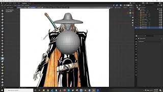 Sculpting Vampire Hunter D using reference images in Blender