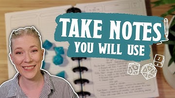 Note-Taking Tips for TTRPG Players