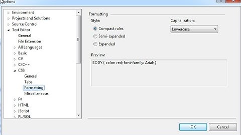 Visual Studio - Formatting CSS code from expanded to compact