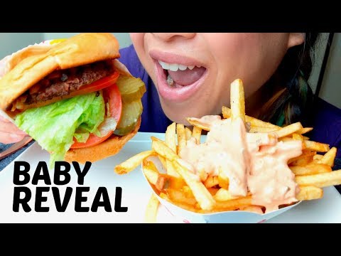 IN N OUT ANIMAL STYLE CHEESEBURGER + FRIES + BABY REVEAL Delivery Story time ASMR 먹방 suellASMR