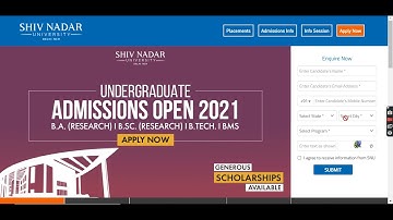 Shiv Nadar University Admission 2021 (Started) - How to Fill Shiv Nadar University Application Form