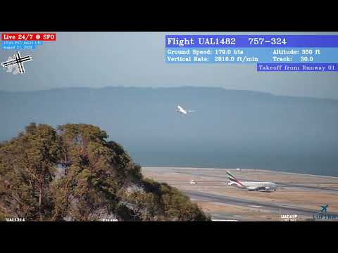 SFO Airport Tracking, August 21, 2025, Part 2