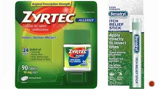 Zyrtec Allergy Relief Tablets 90 ct & Benadryl Itch Relief Stick