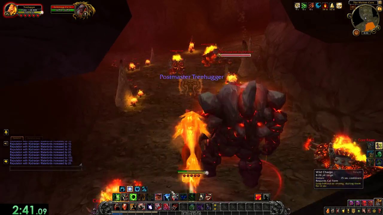 WoW Molten Core any%/all bosses speedrun (6m 57s)