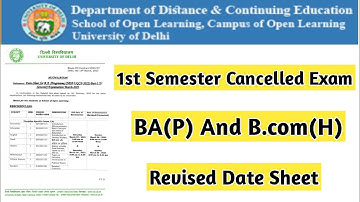 Du Sol Revised Date Sheet For BA Program And Bcom Hons | Ran2goal (DU SOL) #du #ran2goal