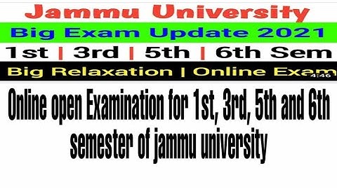 Online Examination for 1st, 3rd, 5th and 6th semester##university of jammu##latest video