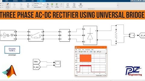Three Phase AC to DC Rectifier universal bridge block using MATLAB Simulink