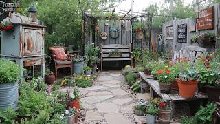 Rustic Garden Beauty Created from Old Farmhouse Finds