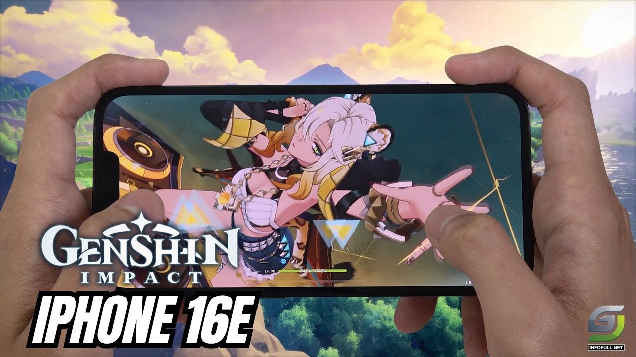 iPhone 16E test game Genshin Impact Max Graphics | Apple A18