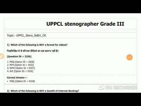 UPPCL STENOGRAPHER GRADE III SET -1 QUESTION PAPER WITH ANSWERS