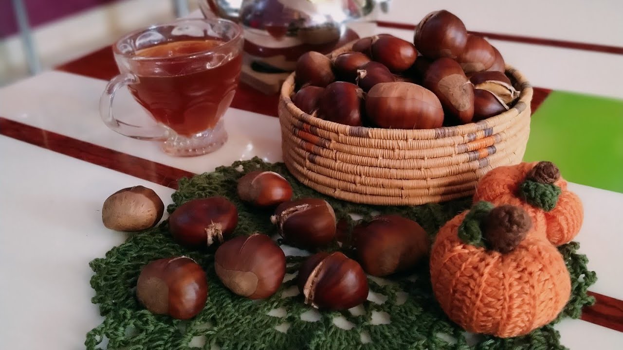 طريقة القسطل المشوي في الفرن 🌰 How to roast chestnuts in an oven at home 🏠 YouTube