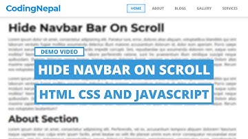 Scroll Down to Hide Navigation Menu Bar | HTML CSS & JS | Demo Video