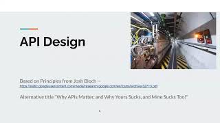 Why API Design Matters, and Why Yours Sucks! (and mine sucks too!) by Dick Wall