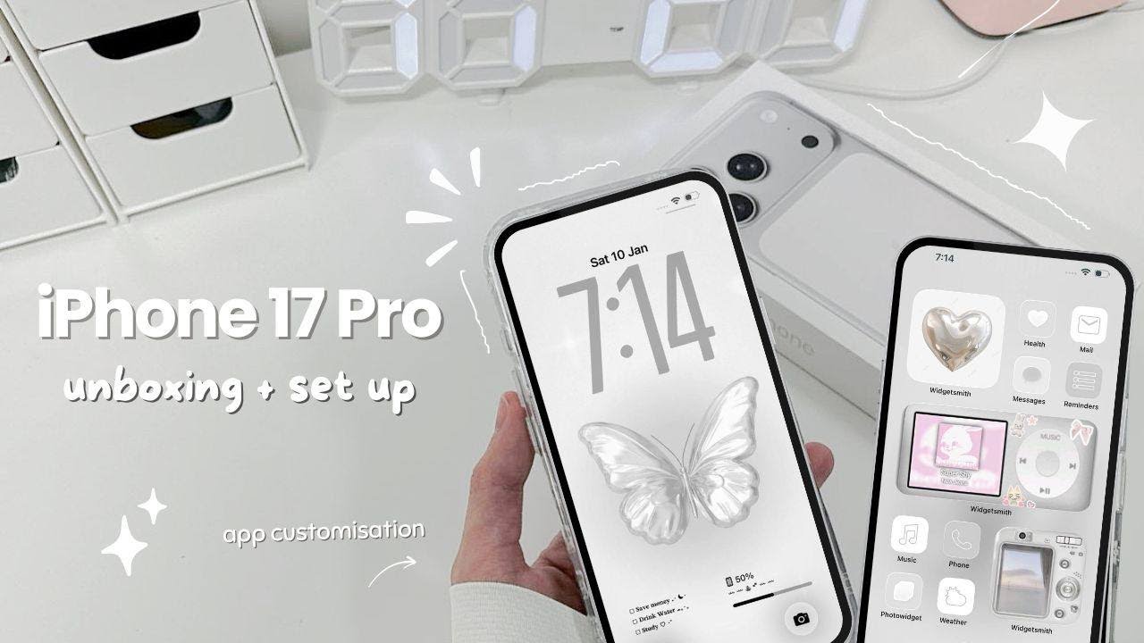 iphone 17 pro 256gb aesthetic unboxing | easy customization tutorial
