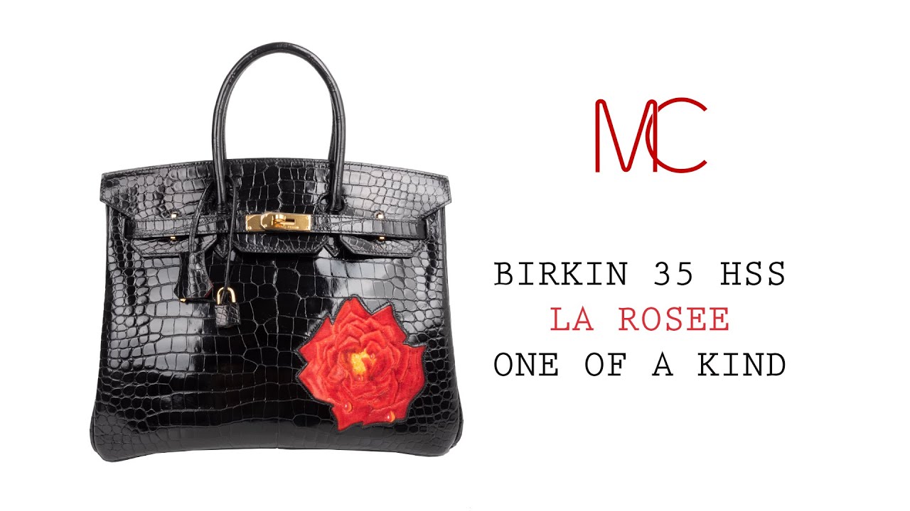 Hermes Birkin HSS 35 Porosus Crocodile Black La Rosee One of a Kind• MIGHTYCHIC •