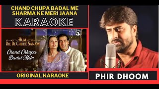 Chand Chupa Badal Me [ Hum Dil De Chuke Sanam ] Original Crystal Clear Karaoke With Scrolling Lyrics