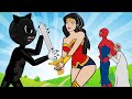 Baby Granny, Spider Man, Wonder Woman vs Cartoon Cat Part 2 - Granny Parody Animation