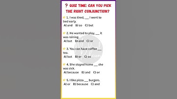 ❓ Quiz Time: Can You Pick the Right Conjunction? | English Grammar Challenge