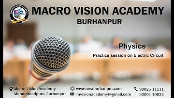 IIT/NEET Physics | Practice session on Electric Circuit| TJ Sir | MVA Burhanpur