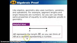 2-5 Algebraic Proofs
