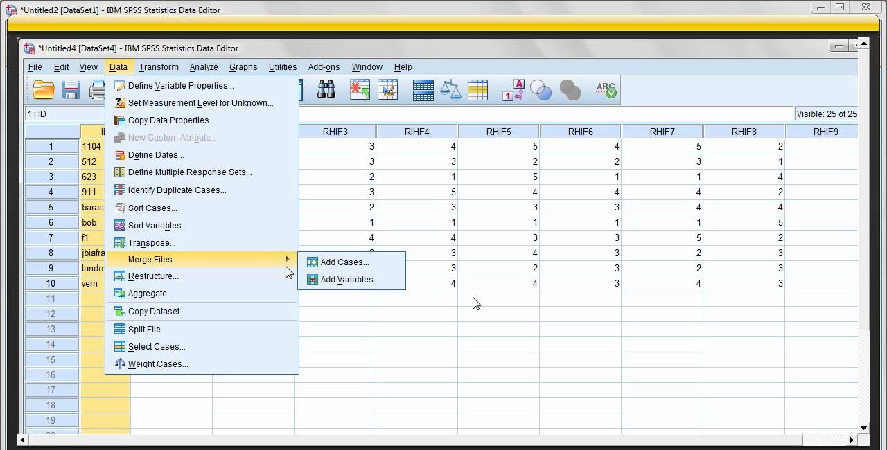 Combining Datasets In Spss