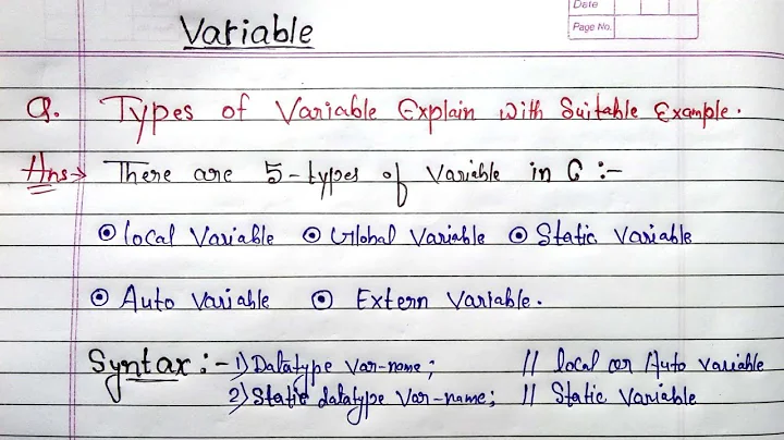 Types of variable in C language | Local,Global and Static variables in ...