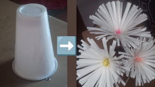 Best Diy Craft Ideas From Waste Plastic Cups l Cute Daisy flower making l Plastic cup reuse ideas