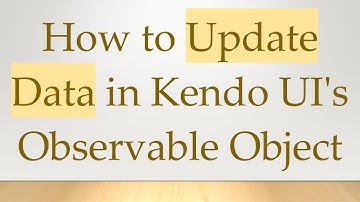 How to Update Data in Kendo UI