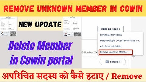 Remove Unknown Member In Cowin Portal | Delete Member From Cowin | How To Delete Member In Cowin
