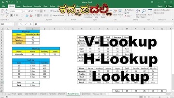 MS EXCEL Formula Function Vlookup, Hlookup and Lookup Explained In ಕನ್ನಡ