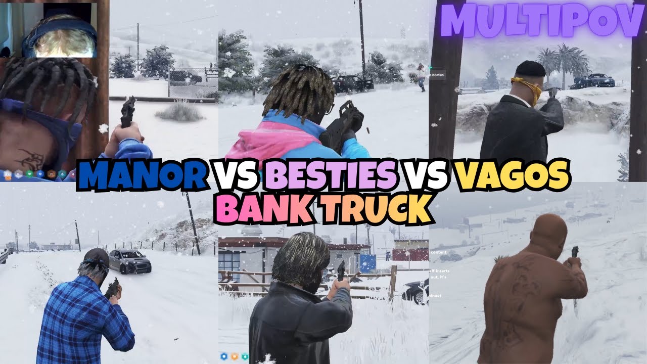 Manor против Besties против Vagos за банковский грузовик в Сэнди | MUTLIPOV | NOPIXEL 4.0 GTA RP