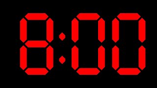Red Digital Clock Countdown Timer - 8 minutes