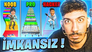 NOOB VS PRO VS HACKER !! OHAA SİNİRDEN KLAVYEYİ KIRDI !! ( Fortnite Parkur )