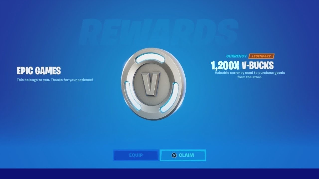 You May Be Eligible For a FREE 1,200 V-Bucks From Epic Games! - YouTube